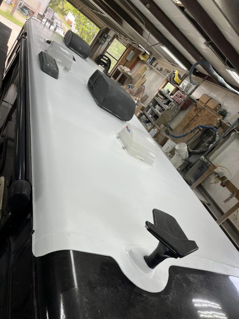 FlexArmor Lifetime sprayed rv roof.